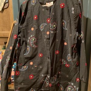 White Cross Black Paisley Floral Jacket